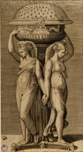 Due figure femminili che sostengono un bruciaprofumi (Il bruciaprofumi)